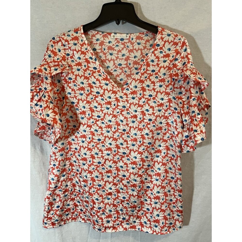 Floral Ruffle Sleeve Blouse
